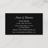 Carte De Visite Marguerite blanche chic sur l'arrière - plan noir (Dos)