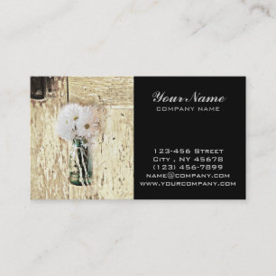 Carte De Visite marguerite blanche en bois de pot de maçon de