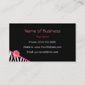 Carte De Visite Marguerite de rose de motif de zèbre (Dos)