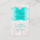 Carte De Visite Marguerite florale bleue de chef de pâtisserie de (Dos)