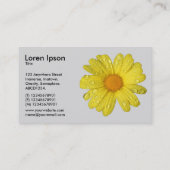 Carte De Visite Marguerite jaune dans la pluie - Noir (Dos)