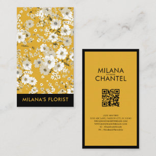 Carte De Visite Marguerite Jaune Fleuriste Fleur Moderne Tendance