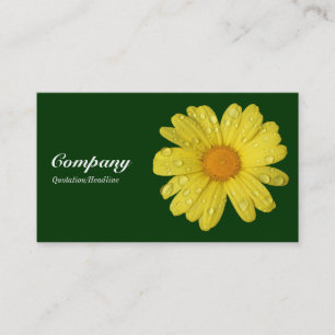 Carte De Visite Marguerite jaune sous la pluie - Vert foncé