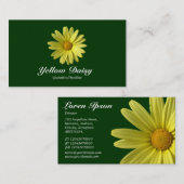 Carte De Visite Marguerite Jaune - Vert foncé (Devant / Derrière)