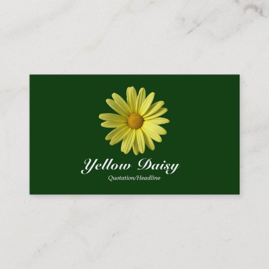 Carte De Visite Marguerite Jaune - Vert foncé (Devant)