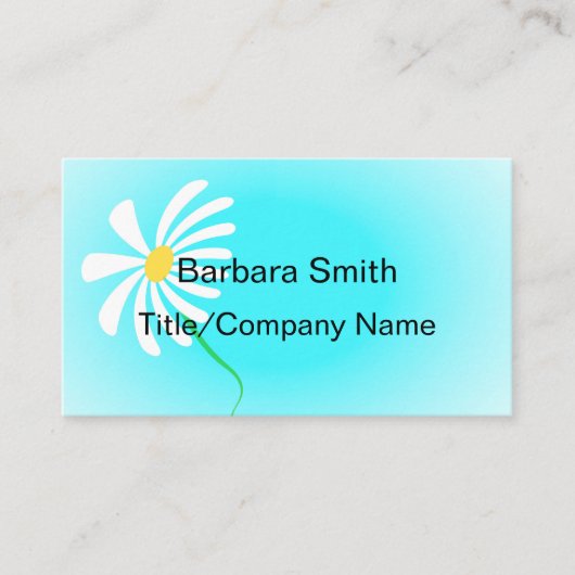 Carte De Visite marguerite mignonne turquoise et blanc coutume dou (Devant)