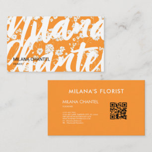 Carte De Visite Marguerite Orange Fleuriste Fleur Moderne Tendance