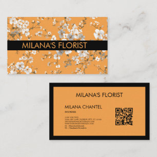Carte De Visite Marguerite Orange Fleuriste Fleur Moderne Tendance