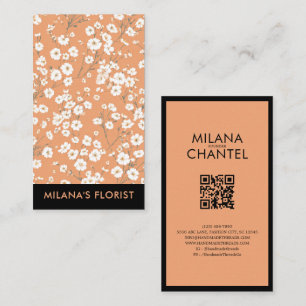 Carte De Visite Marguerite Orange Fleuriste Fleur Moderne Tendance