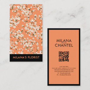 Carte De Visite Marguerite orange Fleuriste Fleur Moderne Tendance