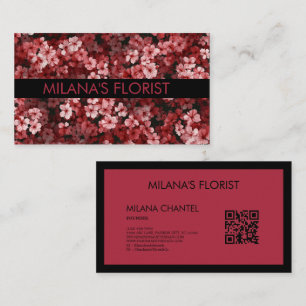 Carte De Visite Marguerite Rouge Fleuriste Moderne Tendance 
