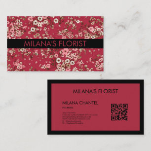 Carte De Visite Marguerite Rouge Fleuriste Moderne Tendance 