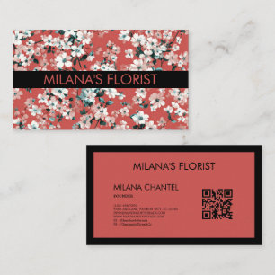 Carte De Visite Marguerite Rouge Fleuriste Moderne Tendance 
