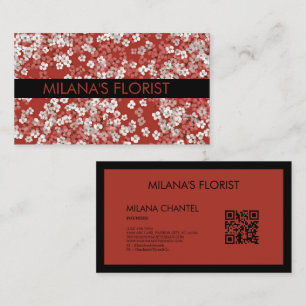 Carte De Visite Marguerite Rouge Fleuriste Moderne Tendance 