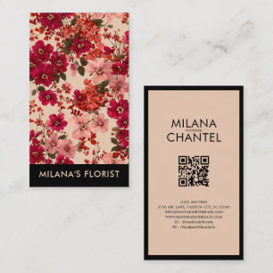 Carte De Visite Marguerite Rouge Fleuriste Moderne Tendance 