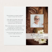 Carte De Visite Marguerites blanches Cowboy Bottes funéraires Priè (Extérieur déplié)