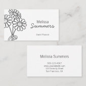 Carte De Visite Marguerites blanches florales élégantes (Devant / Derrière)