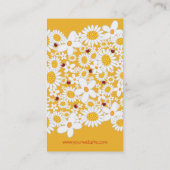 Carte De Visite Marguerites blanches lunatiques et coccinelles (Dos)