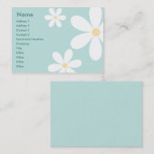 Carte De Visite Marguerites bleues - potelées (Devant / Derrière)