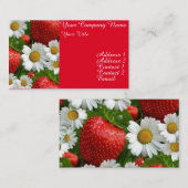 Carte De Visite Marguerites et fraises (Devant / Derrière)