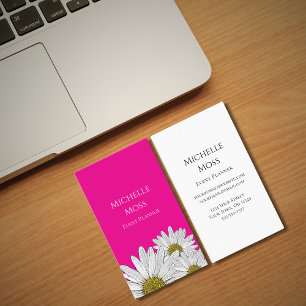 Carte De Visite Marguerites Whimsical Botanical Boho Bold Rose