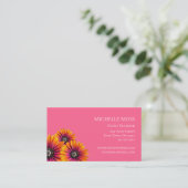 Carte De Visite Marguerites Whimsical Botanical Boho Rose (Debout devant)