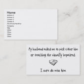 Carte De Visite Mari de sélection ou enseignement du malvoyant (Devant / Derrière)