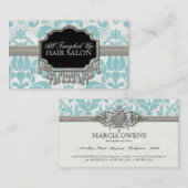 Carte De Visite Mariage affligé âgé de regard de Bling d'argent de (Devant / Derrière)