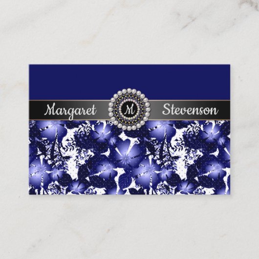 Carte De Visite Mariage Anniversaire gris ruban satin perles flora (Devant)