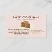 Carte De Visite Mariage biscuits gâteaux boulangerie d'anniversair (Dos)