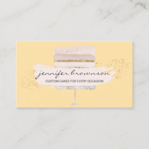 Carte De Visite Mariage Cake Logo Occasion Party Sweet jaune