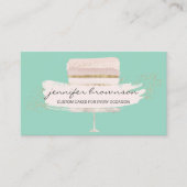 Carte De Visite Mariage Cake Logo Occasion Party Sweets vert (Devant)