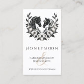 Carte De Visite Mariage campagnard-Chevaux et fleurs (Dos)