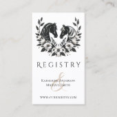 Carte De Visite Mariage campagnard-Chevaux et fleurs (Devant)