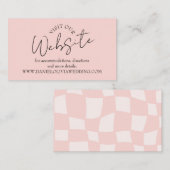 Carte De Visite Mariage Carré rose (Devant / Derrière)