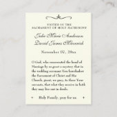 Carte De Visite Mariage catholique de la Marine Favoriser la prièr (Dos)