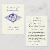 Carte De Visite Mariage catholique de la Marine Favoriser la prièr (Devant / Derrière)