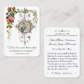 Carte De Visite Mariage catholique Favor St. Therese Souvenir (Devant / Derrière)
