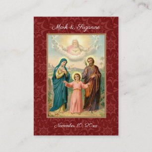Carte De Visite Mariage catholique Favoriser la Sainte Famille Car