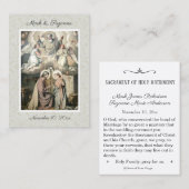 Carte De Visite Mariage catholique Favoriser la Sainte Famille Car (Devant / Derrière)