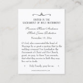 Carte De Visite Mariage catholique Favoriser Vierge Marie Jésus Ca (Dos)