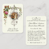 Carte De Visite Mariage catholique privilégier les Roses élégants  (Devant / Derrière)