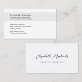 Carte De Visite Mariage Celebré épuré minimaliste (Devant / Derrière)