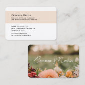 Carte De Visite Mariage Celebré simple floral (Devant / Derrière)