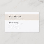 Carte De Visite Mariage Celebré simple noir et beige (Devant)