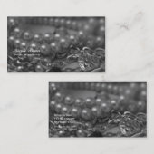 Carte De Visite Mariage Chic Élégant Perles Noires & Blanches Vint (Devant / Derrière)