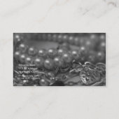 Carte De Visite Mariage Chic Élégant Perles Noires & Blanches Vint (Dos)
