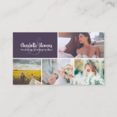 Carte De Visite Mariage chic violet collage (Devant)