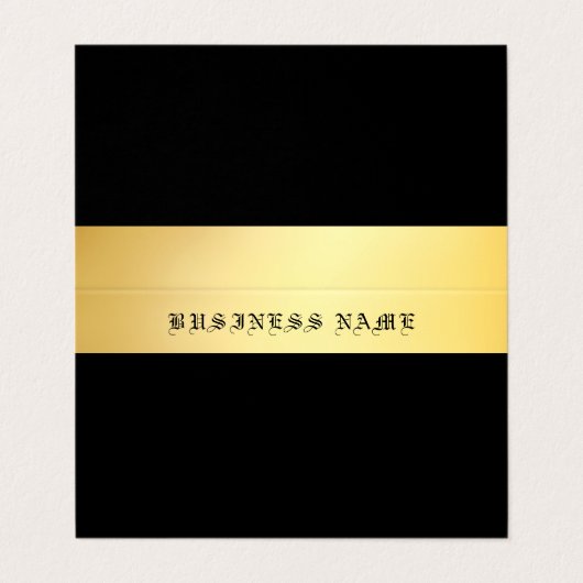 Carte De Visite Mariage Classique Élégant Texte Noir Or Simple (Extérieur déplié)