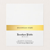 Carte De Visite Mariage Classique Élégant Texte Noir Or Simple (Intérieur déplié)